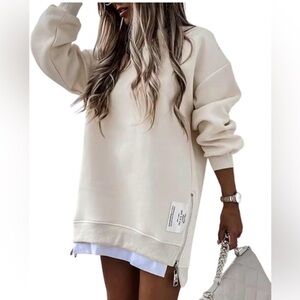🆕Stylish Oversized Sweatshirt with Zipper Detail